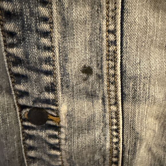 Unisex Denim Studded Vest Peace Sign Lip Service Cult Sz L GUC - Picture 7 of 13